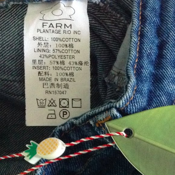 HP⭐️Farm Rio Crochet Square High Rise Denim Shorts - Picture 3 of 10